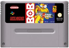 Cartridge artwork for B.O.B. on the Nintendo SNES.