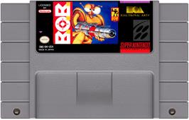 Cartridge artwork for B.o.b. on the Nintendo SNES.