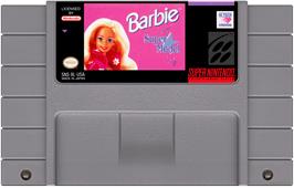 Cartridge artwork for Barbie - Super Model on the Nintendo SNES.