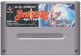 Cartridge artwork for Bastard!!: Ankoku no Hakaishin on the Nintendo SNES.