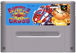 Cartridge artwork for Battle Cross on the Nintendo SNES.