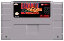 Cartridge artwork for Bazooka Blitzkrieg on the Nintendo SNES.