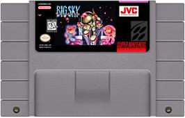 Cartridge artwork for Big Sky Trooper on the Nintendo SNES.