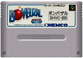 Cartridge artwork for Bombuzal on the Nintendo SNES.