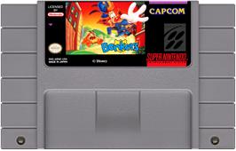 Cartridge artwork for Bonkers on the Nintendo SNES.