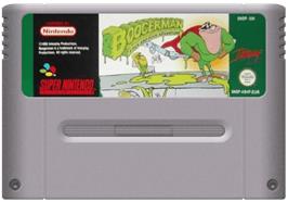 Cartridge artwork for Boogerman: A Pick and Flick Adventure on the Nintendo SNES.