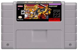 Cartridge artwork for Breath of Fire II on the Nintendo SNES.
