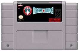 Cartridge artwork for Brunswick World Tournament of Champions on the Nintendo SNES.