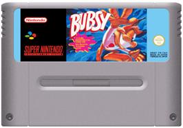 Cartridge artwork for Bubsy in: Claws Encounters of the Furred Kind on the Nintendo SNES.