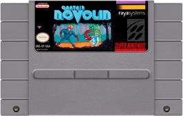 Cartridge artwork for Captain Novolin on the Nintendo SNES.