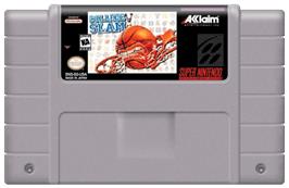 Cartridge artwork for College Slam on the Nintendo SNES.