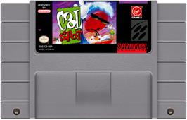 Cartridge artwork for Cool Spot on the Nintendo SNES.