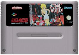Cartridge artwork for Cool World on the Nintendo SNES.