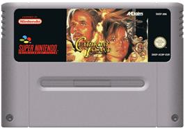 Cartridge artwork for Cutthroat Island on the Nintendo SNES.