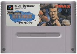 Cartridge artwork for Death Brade on the Nintendo SNES.