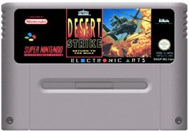 Cartridge artwork for Desert Strike: Return to the Gulf on the Nintendo SNES.