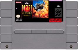 Cartridge artwork for Desert Strike - Return To The Gulf on the Nintendo SNES.