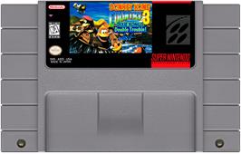 Cartridge artwork for Donkey Kong Country 3 - Dixie Kong's Double Trouble on the Nintendo SNES.