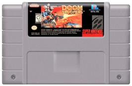 Cartridge artwork for Doom Troopers: Mutant Chronicles on the Nintendo SNES.