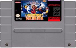 Cartridge artwork for Doomsday Warrior on the Nintendo SNES.