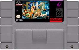 Cartridge artwork for E.v.o. - Search For Eden on the Nintendo SNES.