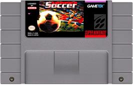 Cartridge artwork for Elite Soccer on the Nintendo SNES.