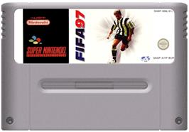 Cartridge artwork for FIFA 97: Gold Edition on the Nintendo SNES.