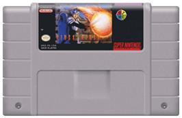 Cartridge artwork for Firestriker on the Nintendo SNES.