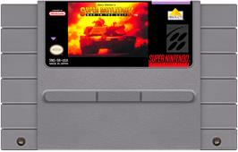Cartridge artwork for Garry Kitchen's Super Battletank - War In The Gulf on the Nintendo SNES.