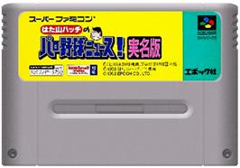 Cartridge artwork for Hatayama Hatch No Pro Yakyuu News! - Jitsumei Ban on the Nintendo SNES.