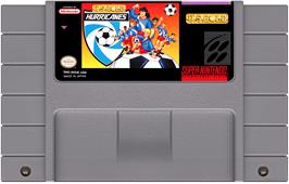 Cartridge artwork for Hurricanes on the Nintendo SNES.