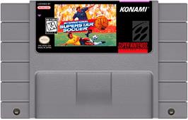 Cartridge artwork for International Superstar Soccer Deluxe on the Nintendo SNES.