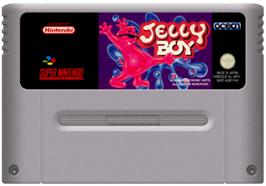 Cartridge artwork for Jelly Boy on the Nintendo SNES.
