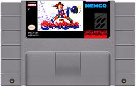 Cartridge artwork for Kid Klown In Crazy Chase on the Nintendo SNES.