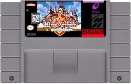 Cartridge artwork for King Arthur And The Knights Of Justice on the Nintendo SNES.