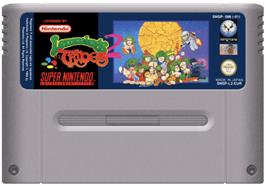 Cartridge artwork for Lemmings 2: The Tribes on the Nintendo SNES.
