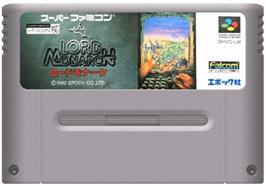 Cartridge artwork for Lord Monarch on the Nintendo SNES.