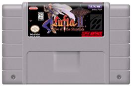 Cartridge artwork for Lufia II: Rise of the Sinistrals on the Nintendo SNES.