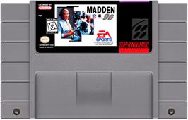 Cartridge artwork for Madden Nfl 96 on the Nintendo SNES.