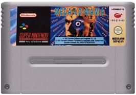 Cartridge artwork for Mega lo Mania on the Nintendo SNES.