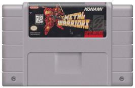 Cartridge artwork for Metal Warriors on the Nintendo SNES.