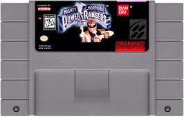 Cartridge artwork for Mighty Morphin Power Rangers - The Movie on the Nintendo SNES.