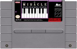 Cartridge artwork for Miracle Piano Teaching System, The on the Nintendo SNES.
