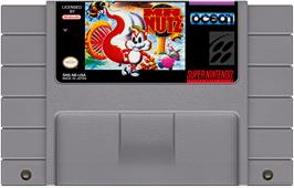 Cartridge artwork for Mr. Nutz on the Nintendo SNES.