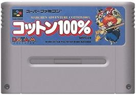 Cartridge artwork for Märchen Adventure Cotton 100% on the Nintendo SNES.