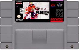 Cartridge artwork for NHL 97 on the Nintendo SNES.