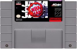 Cartridge artwork for Nba Jam on the Nintendo SNES.