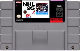 Cartridge artwork for Nhl 95 on the Nintendo SNES.