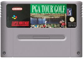 Cartridge artwork for PGA Tour Golf on the Nintendo SNES.