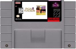 Cartridge artwork for Pga Tour 96 on the Nintendo SNES.